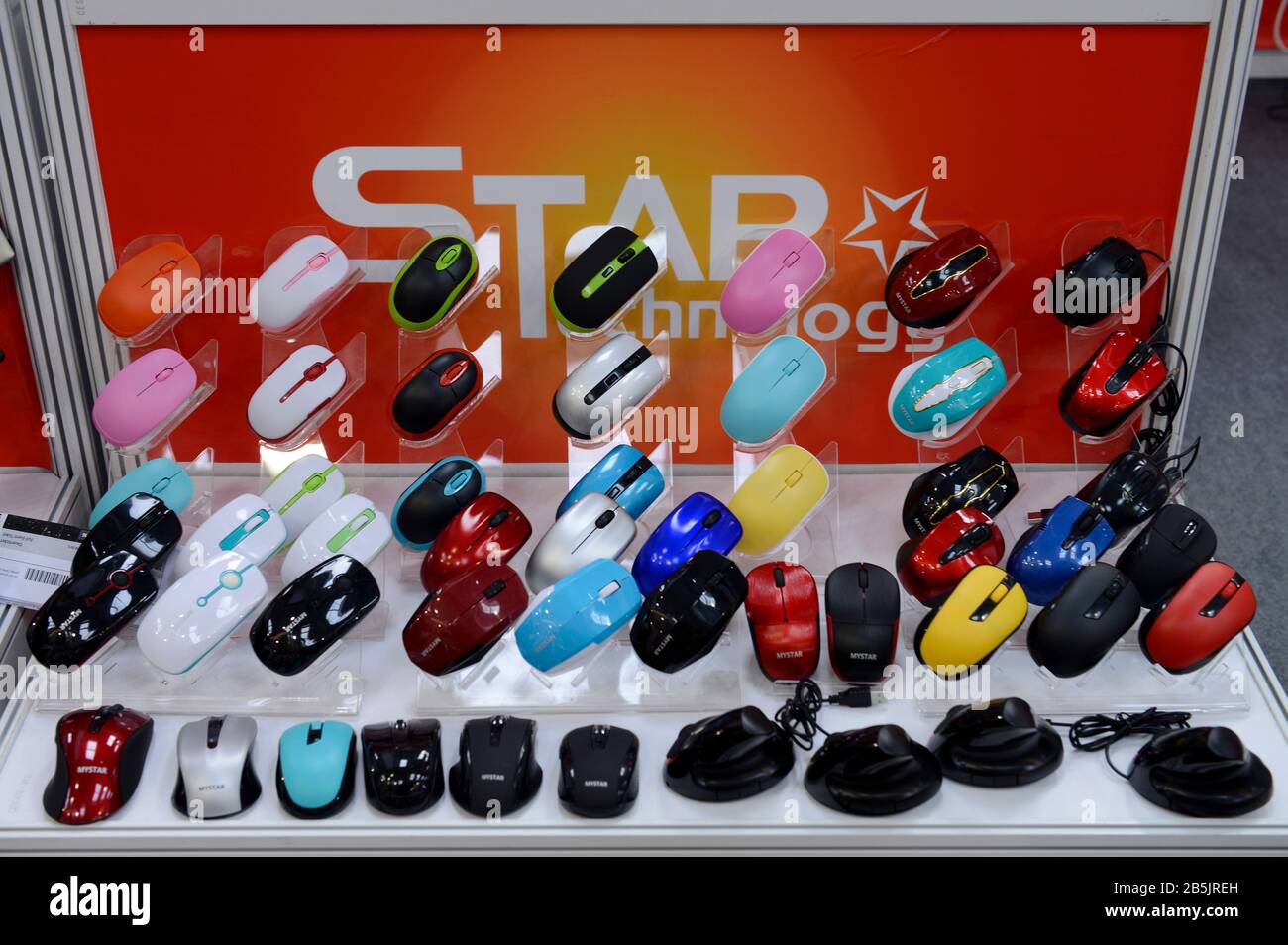 Maeuse, Shenzhen Mele Star Technology, Messestand, Cebit, Hannover, Niedersachsen, Deutschland Stock Photo