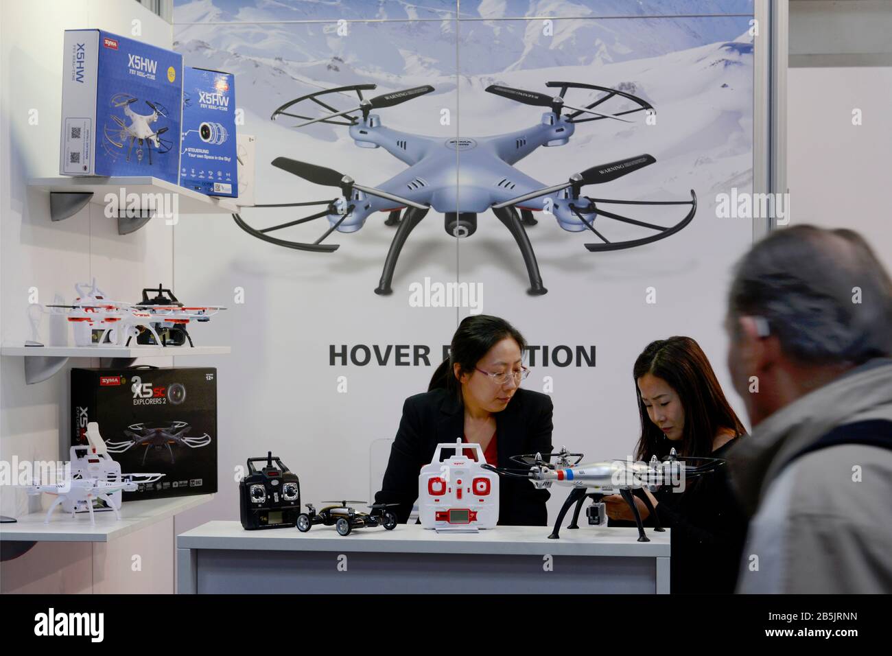 Syma, Messestand, Cebit, Hannover, Niedersachsen, Deutschland Stock Photo