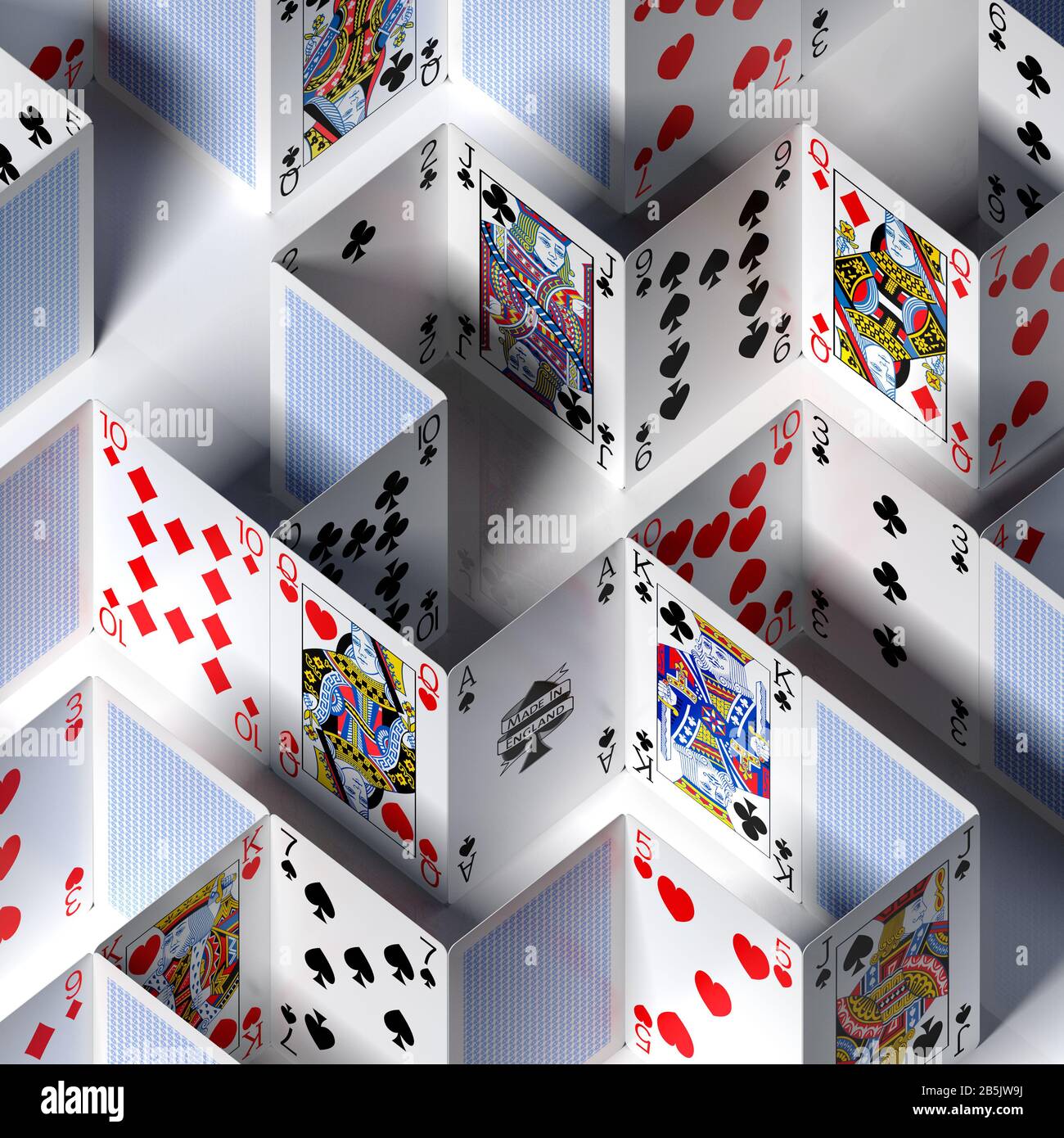 Playing cards. Maze. Puzzle, Decisions, Network. Gambling. Stock Photo