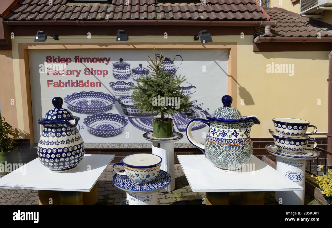 Keramik, Fabrikverkauf, Bunzlau, Niederschlesien, Polen Stock Photo