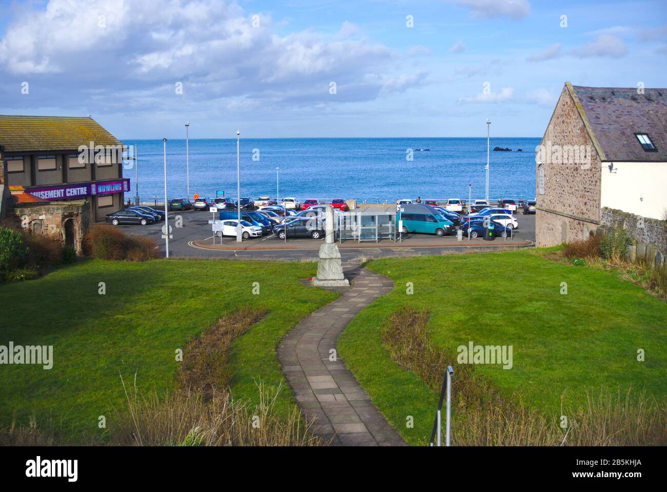 View across the North Sea from Eyemouth, Berwickshire, Scottish Borders, UK Stock Photo