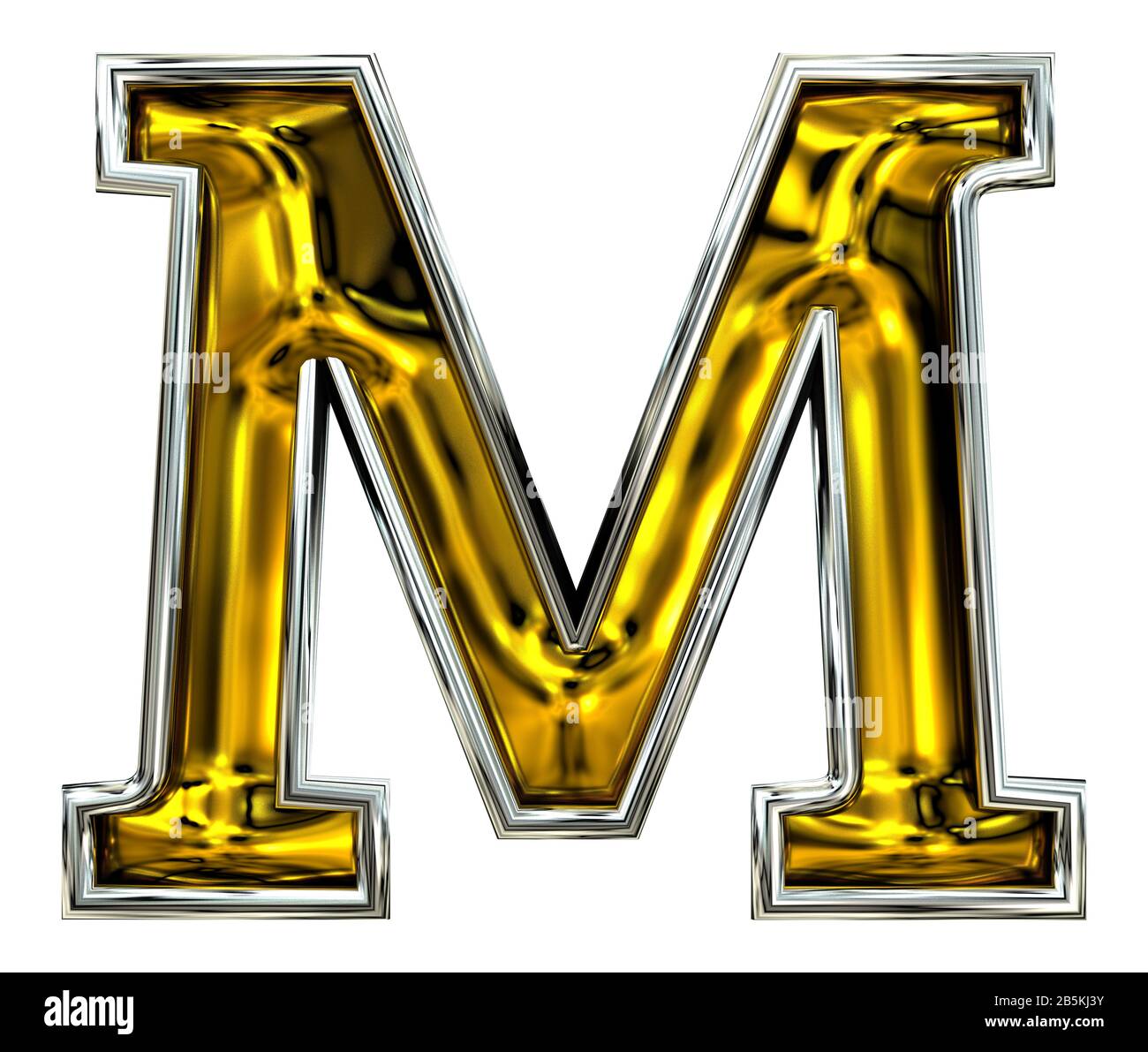 3D rendering. Uppercase Letter M. Cool Door number style font. New high  resolution ABC render. Embossed metal bright. Silver rimmed. Isolated on  whit Stock Photo - Alamy