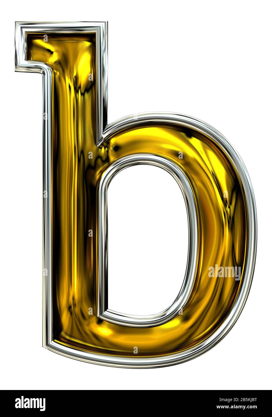 3D rendering. Lowercase Letter b. Embossed metal inspire. Fresh Door ...