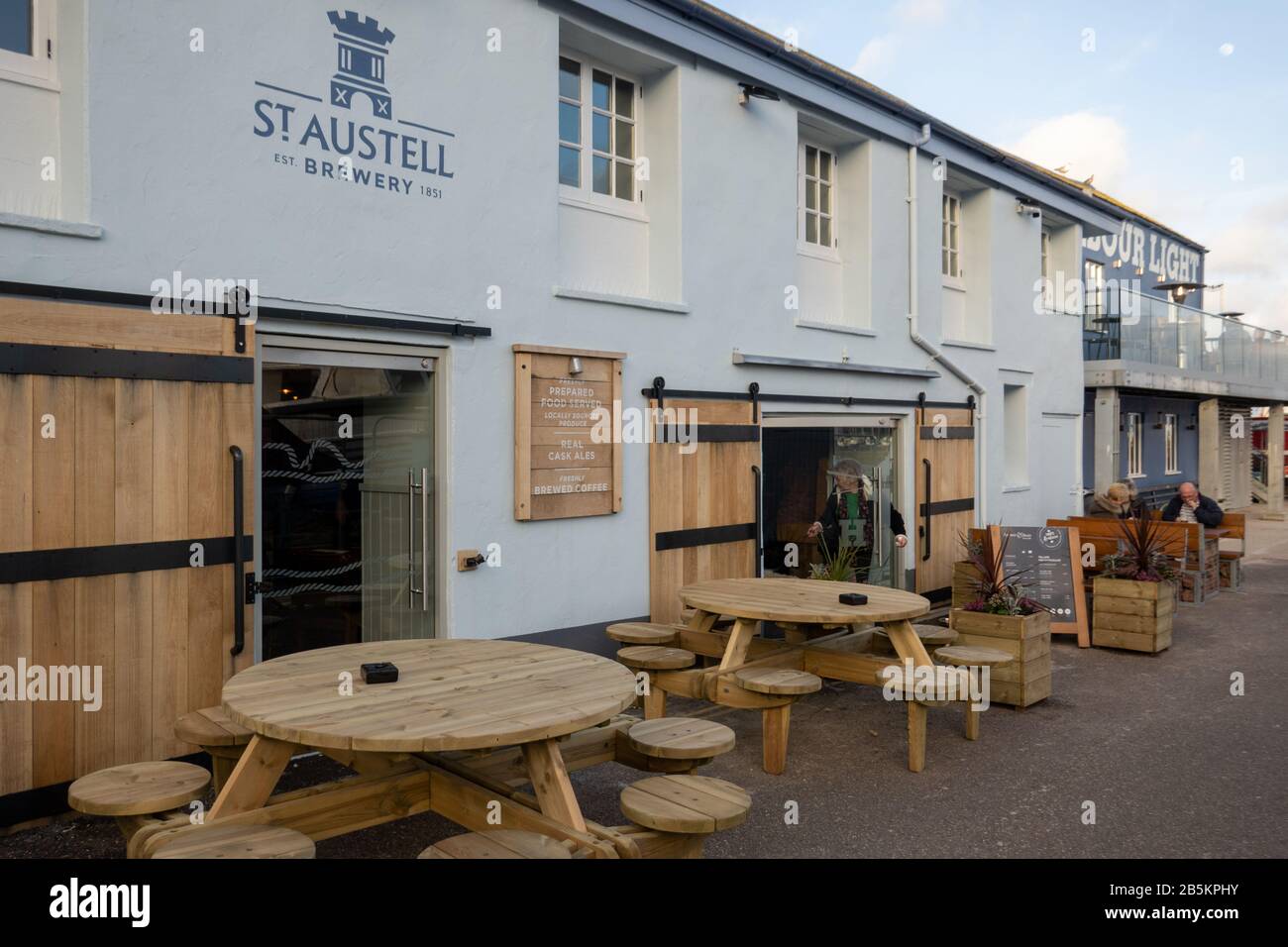 The Harbour Light restaurant, St Austell Brewery, Paignton Harbour, Devon Stock Photo Alamy