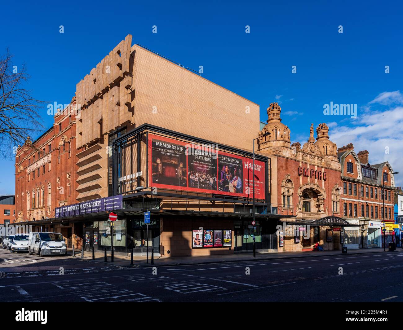 Hackney Empire Theatre in Hackney East London. Built in 1901 as a music hall original architect Frank Matcham, refurbished 2004 Tim Ronalds Architects Stock Photo