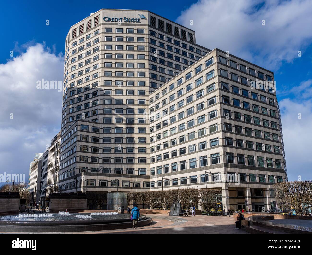 Credit Suisse Canary Wharf London. Credit Suisse UK Offices in Canary Wharf. Stock Photo