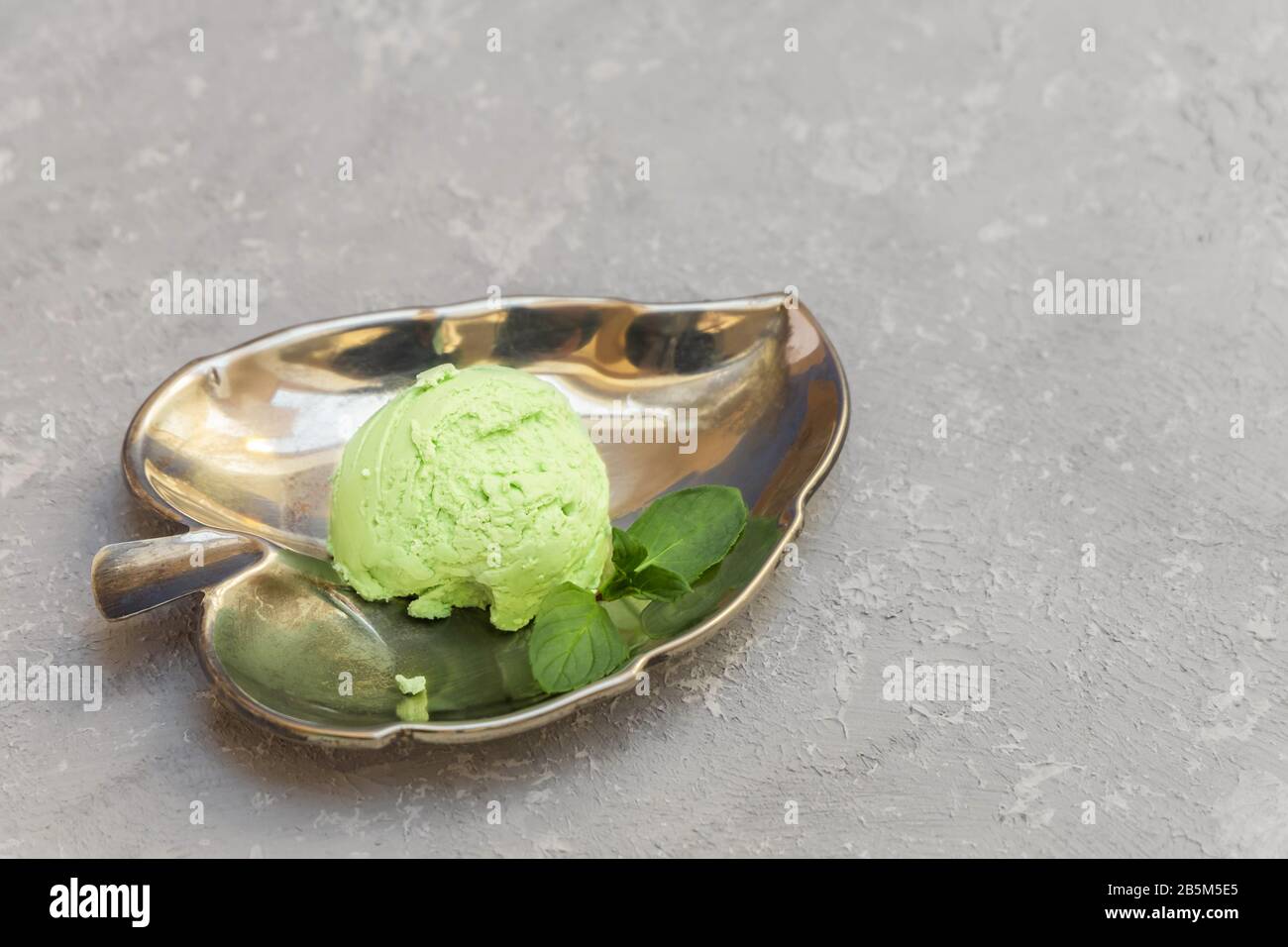 Easy healthy homemade avocado ice cream with avocado, banana, mint