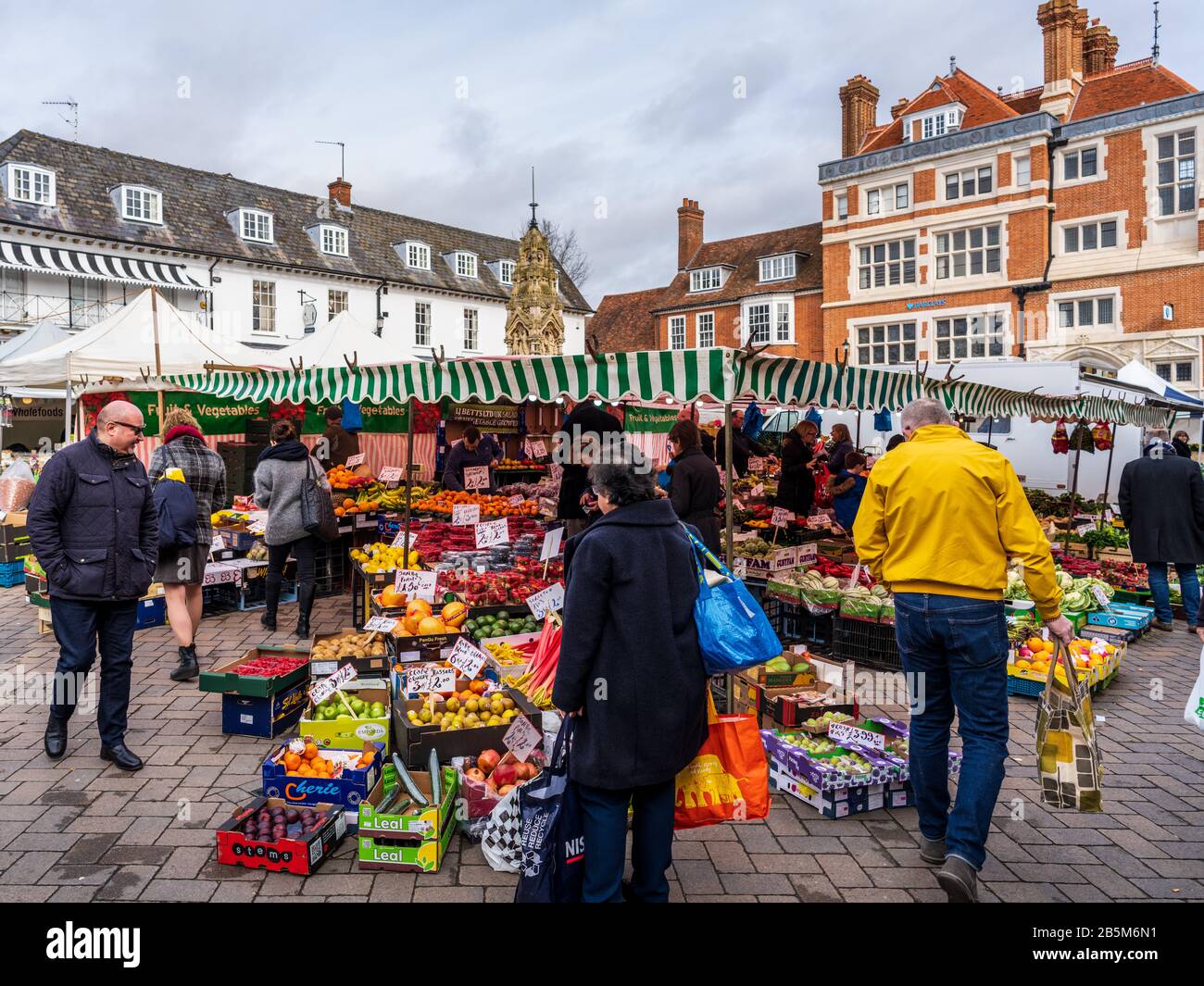 Saffron Walden Market Square in the small historic Essex town of