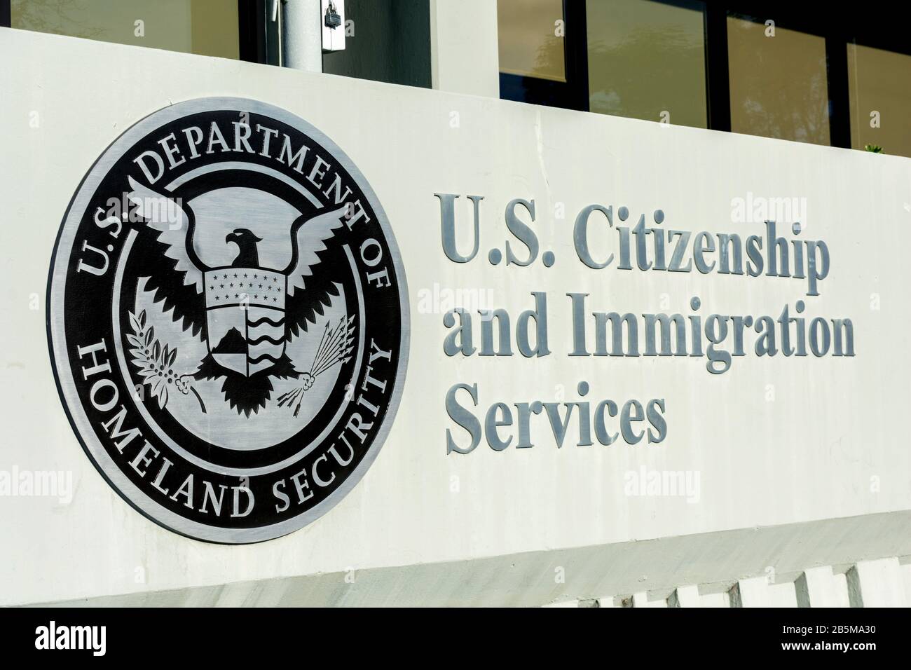 U.S. Citizenship and Immigration Services,USCIS field office in San Francisco Bay Area. USCIS is an agency of the U.S. Department of Homeland Security Stock Photo