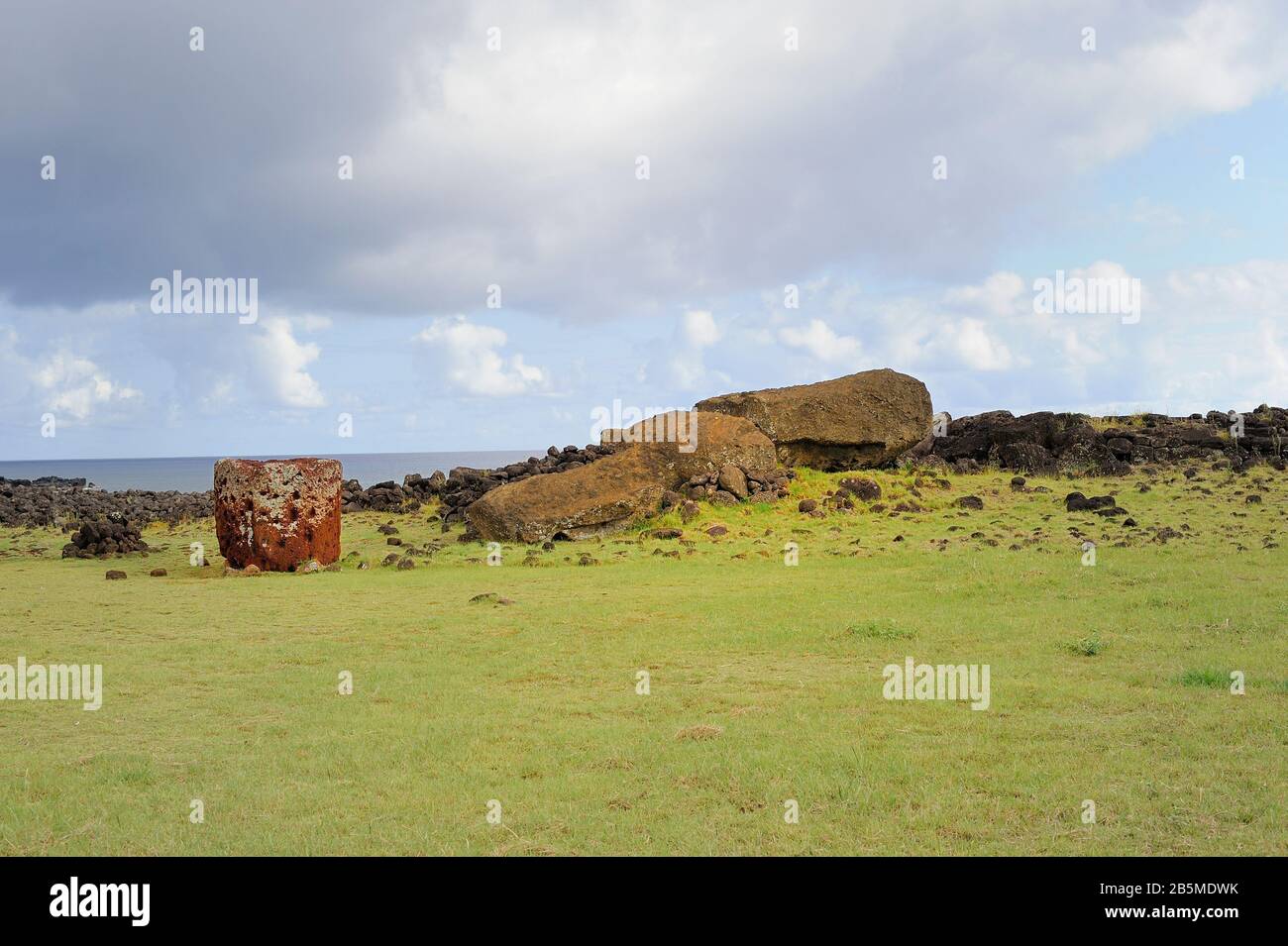 Easter Island , Ahu Te Pito Kura Stock Photo