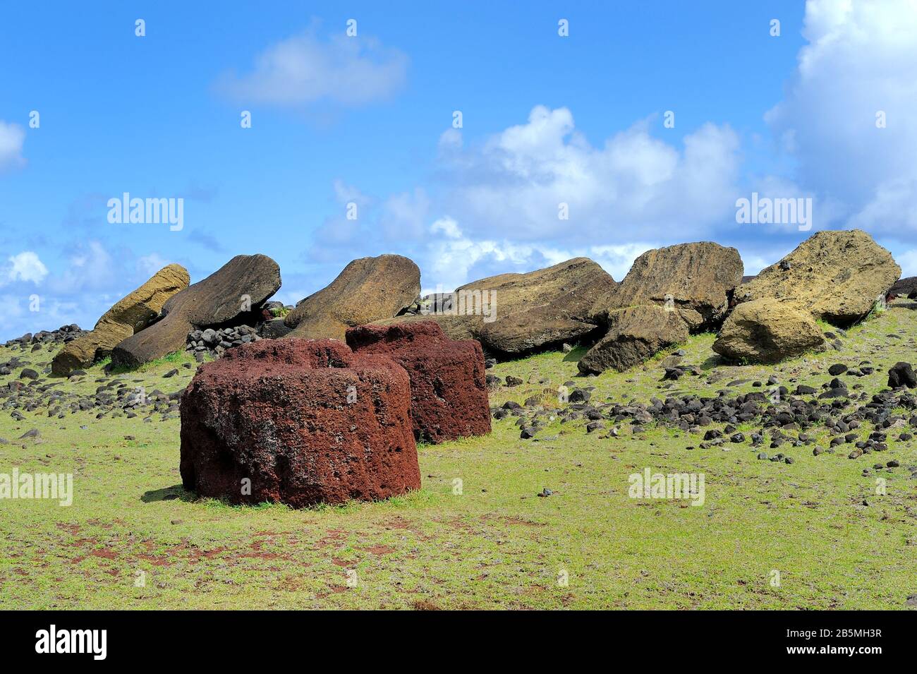 Easter Island, Ahu Akahanga Stock Photo - Alamy