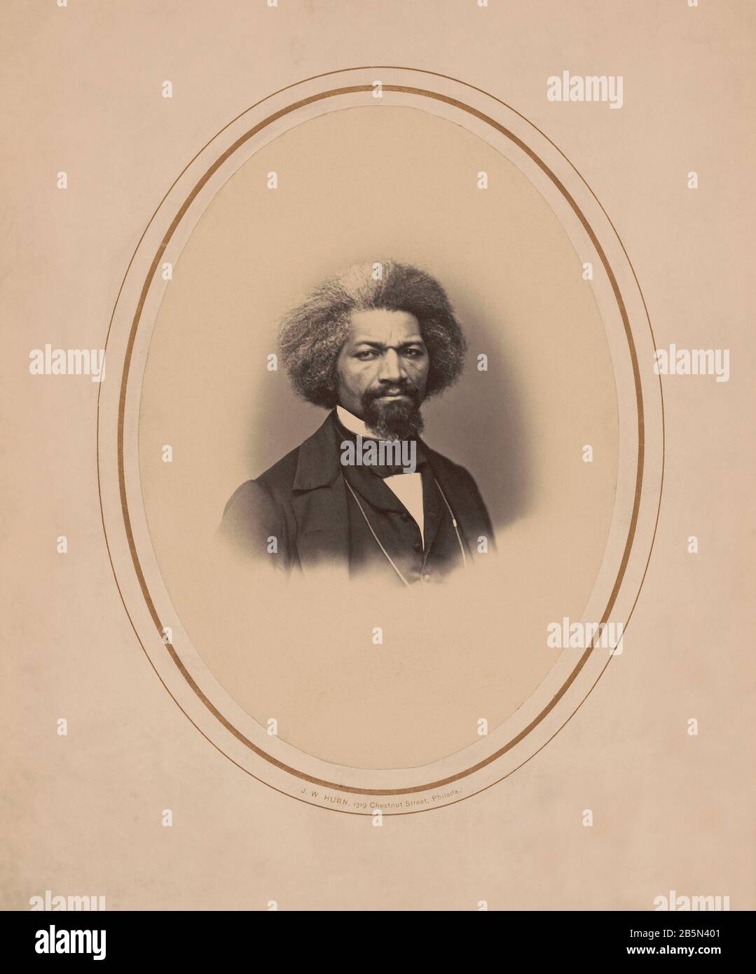 Frederick Douglass (1818-95), American Social Reformer, Abolitionist and Statesman, Head and Shoulders Portrait, photograph by John White Hurn, January 14, 1862 Stock Photo