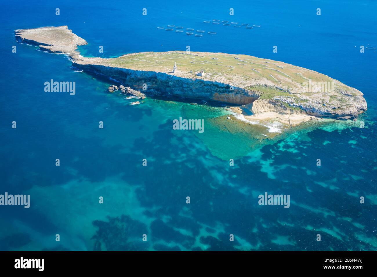 Aerial view of the St Pauls Island off the north east coast of Malta