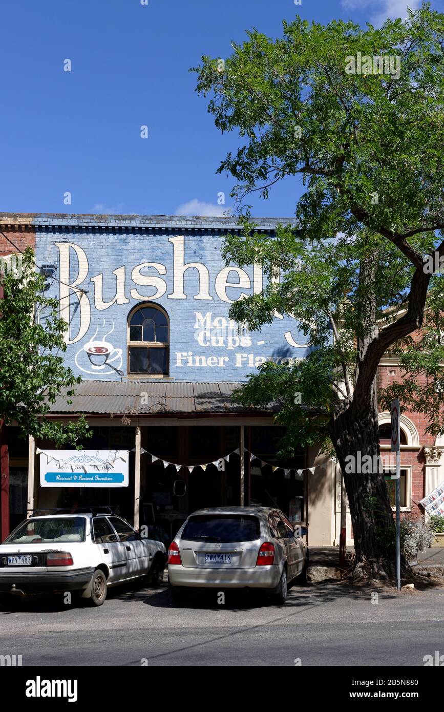 Bushell’s coffee advertisement on the façade of the former Warnock's