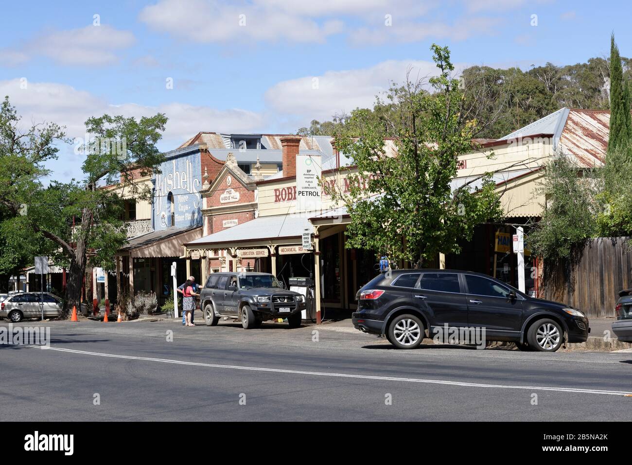 Historical streetscape and buildings along High Street at Maldon