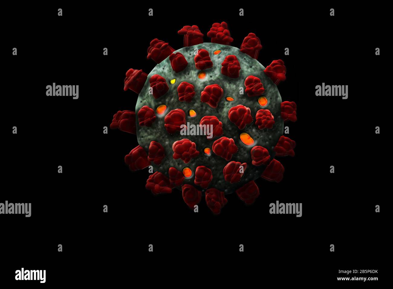 Coronavirus SARS-CoV-2 (Covid-19), HIV virus, SARS virus, flu virus. Stock Photo