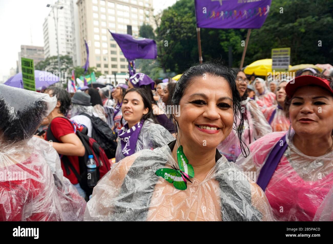 SÃ£O Paulo, SÃ£o Paulo, Brazil. 8th Mar, 2020. SÃ£o Paulo (SP), 08/03/2020 - BRAZIL INTERNATIONAL WOMEN'S DAY- Participants take part in a march during the International Women's Day in Sao Paulo, Brazil March 8, 2020. Credit: Cris Faga/ZUMA Wire/Alamy Live News Stock Photo