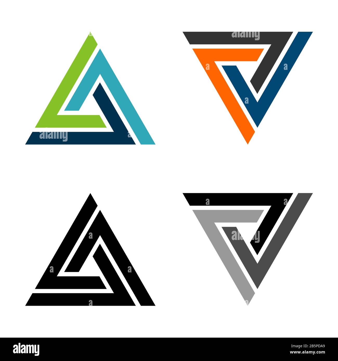 Set Triangle Colorful Logo Template Illustration Design. Vector EPS 10 ...
