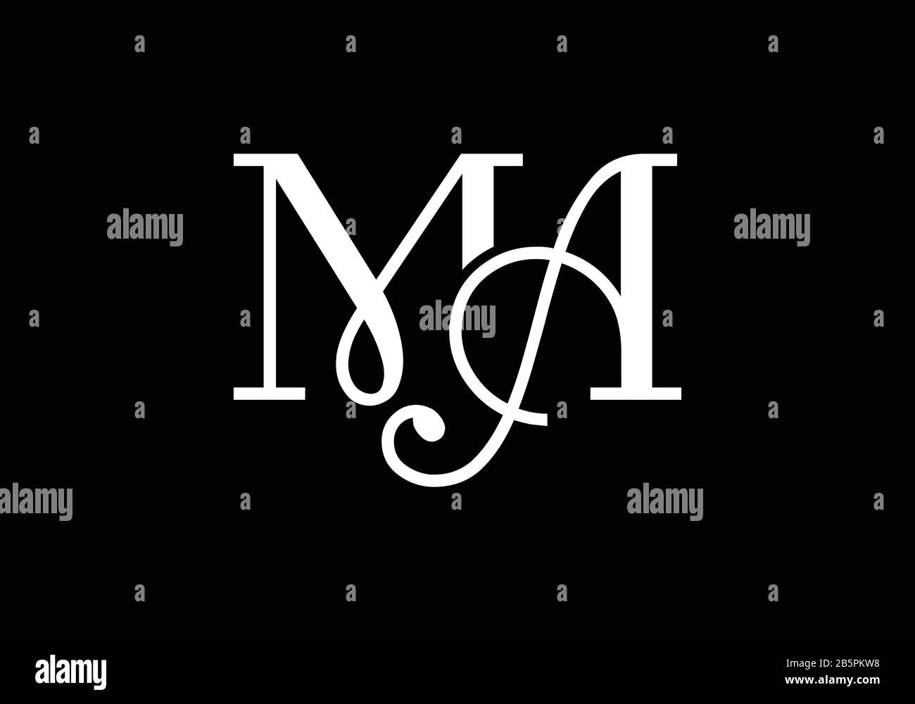 M A MA Initial Letter Logo design vector template, Graphic Alphabet Symbol for Corporate Business Identity Stock Vector
