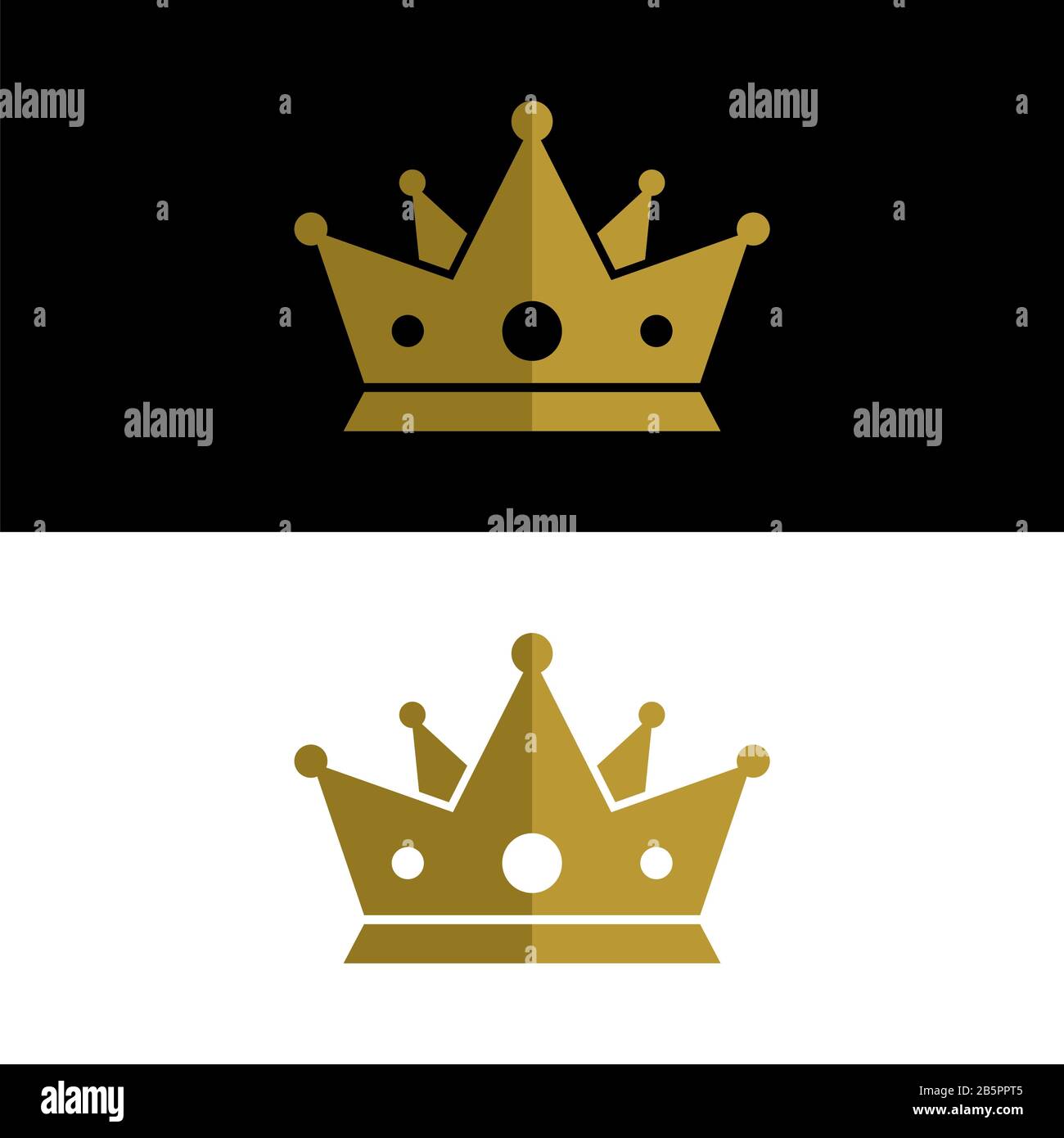 Gold King Crown Logo Template Illustration Design. Vector EPS 10. Stock Photo