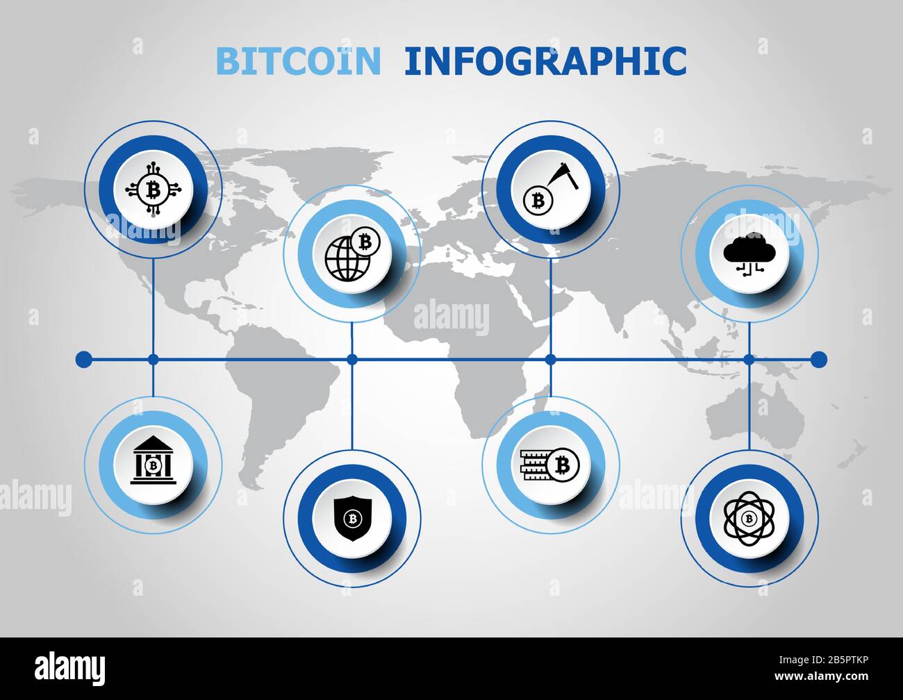 Infographic design with bitcoin icons, stock vector Stock Vector