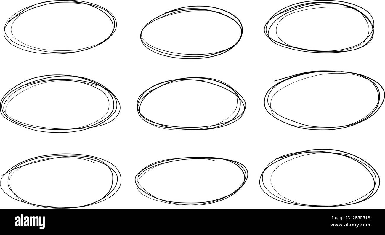 Set of the hand drawn scribble circles Stock Vector Image & Art - Alamy