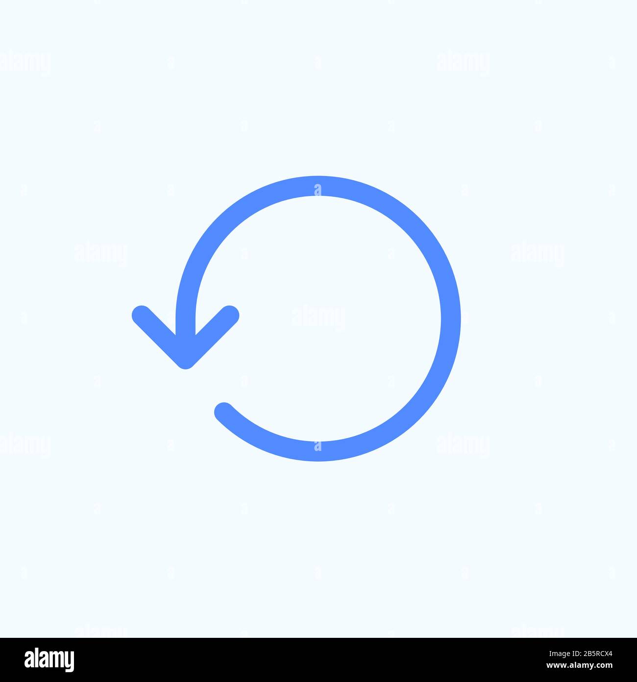 Outline a refresh icon for the website design. Rounded and thin vector illustration of the reload icon. Stock Vector