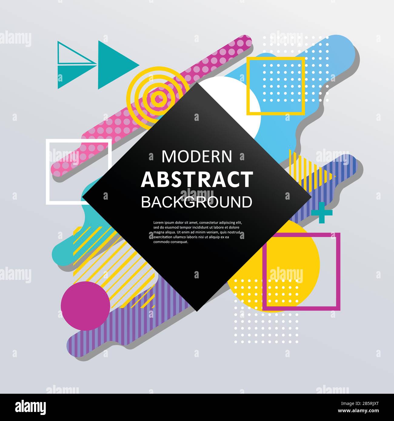 Modern geometric abstract pattern color full design with square badge ...