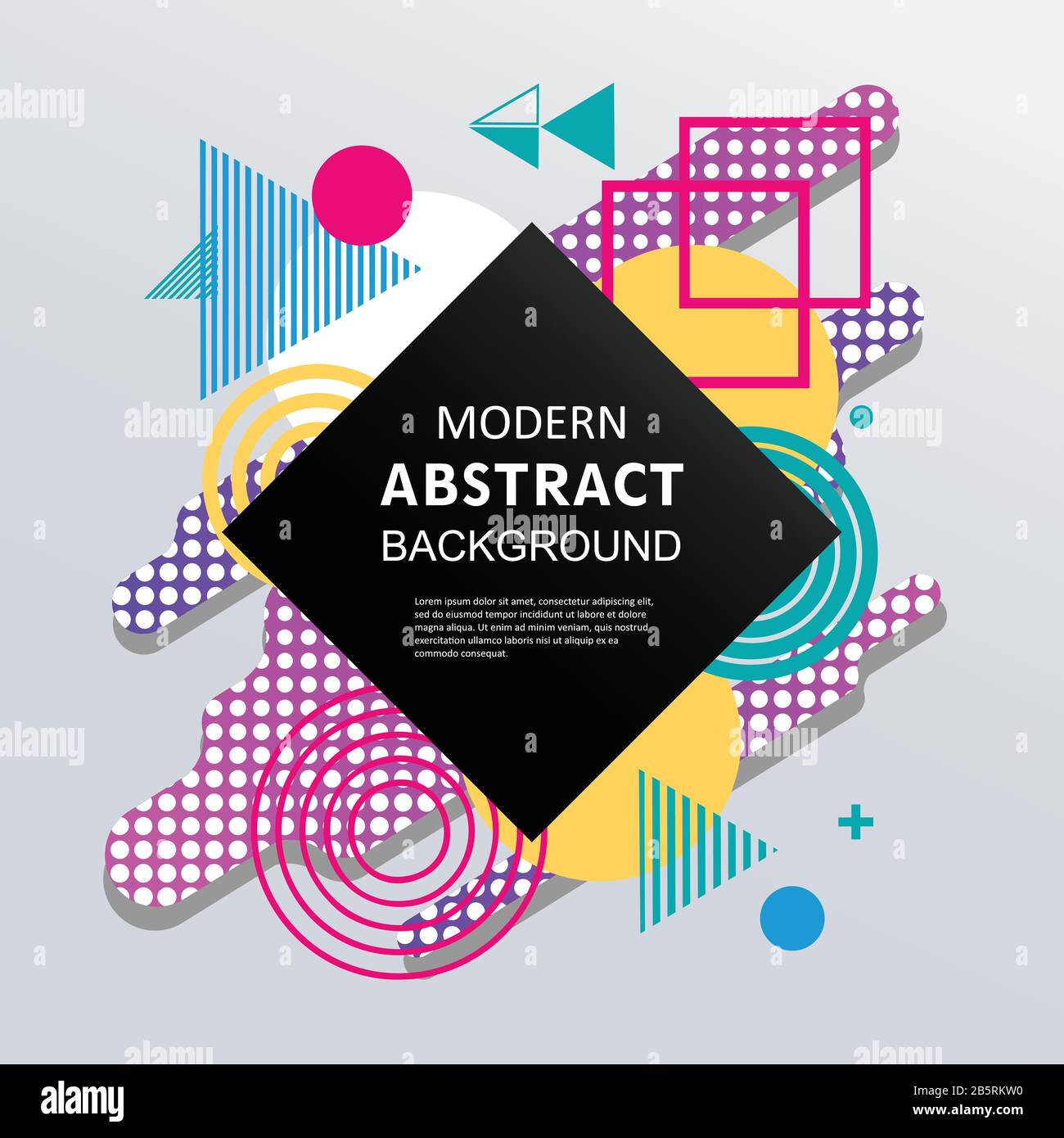 Modern geometric abstract pattern color full design with square badge ...