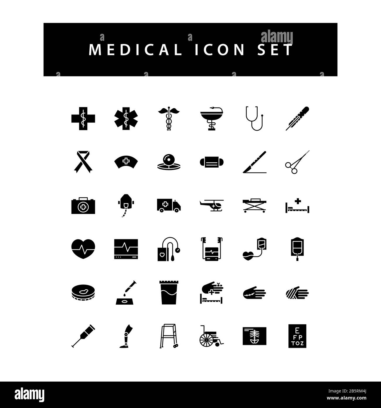 Medical Dental icon set with black color glyph style design Stock ...