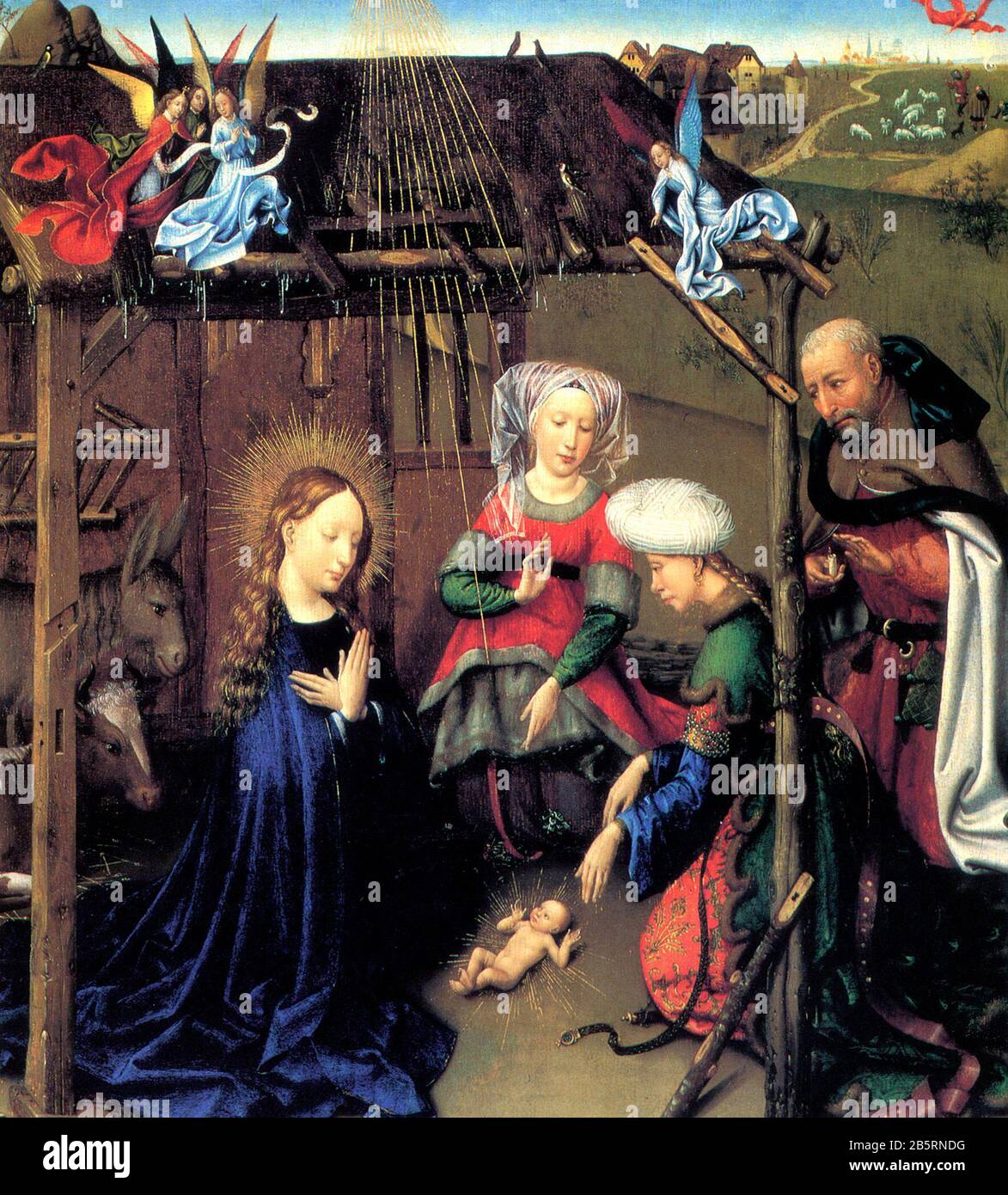 The Nativity - Jacques Daret, circa 1435 Stock Photo