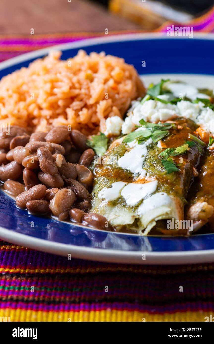Enchilada rice and beans mexico hires stock photography and images Alamy
