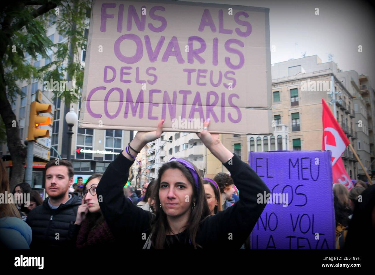 Tarragona Spain 08th Mar 2020 A Woman Holding A Placard With Feminist Slogans During The International Women S Day Demonstration Demanding For Gender Equality With And Against Women Violence In Tarragona Credit Sopa