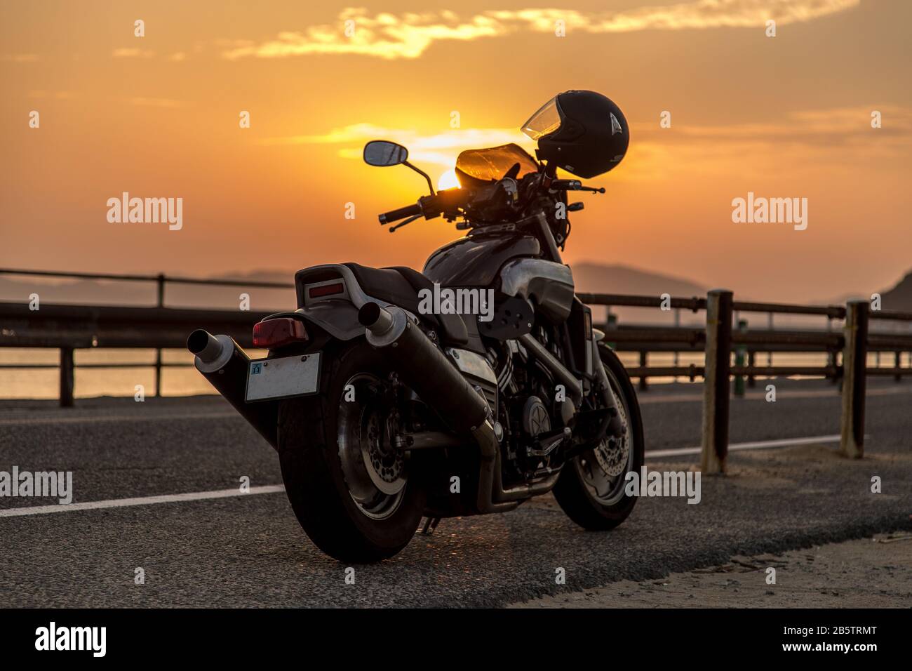 Shooting a Yamaha VMAX motorcycle in Fukuoka, Japan Stock Photo