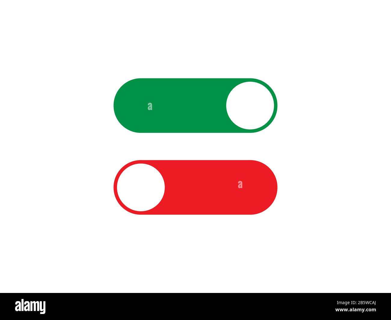 Off, on, toggle icon. Vector illustration, flat design. Stock Vector