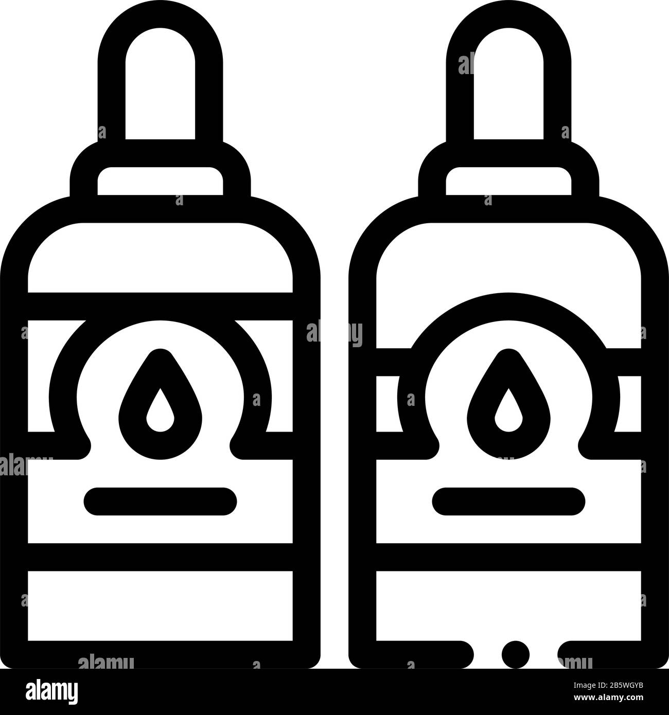 Bottles With Ink Icon Vector Outline Illustration Stock Vector Image