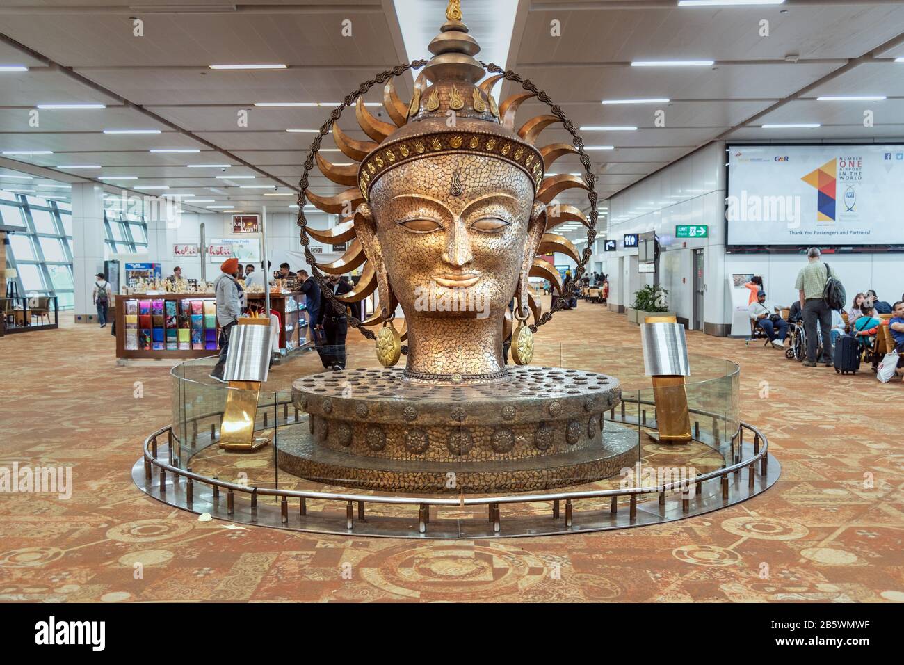Interior of Terminal 3 in Indira Gandhi International Airport. New Delhi. India Stock Photo