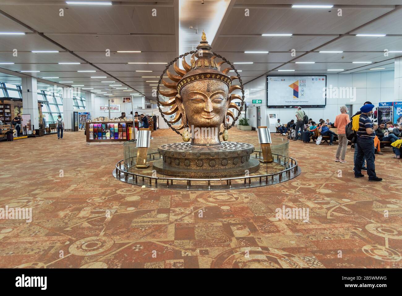 Interior of Terminal 3 in Indira Gandhi International Airport. New Delhi. India Stock Photo