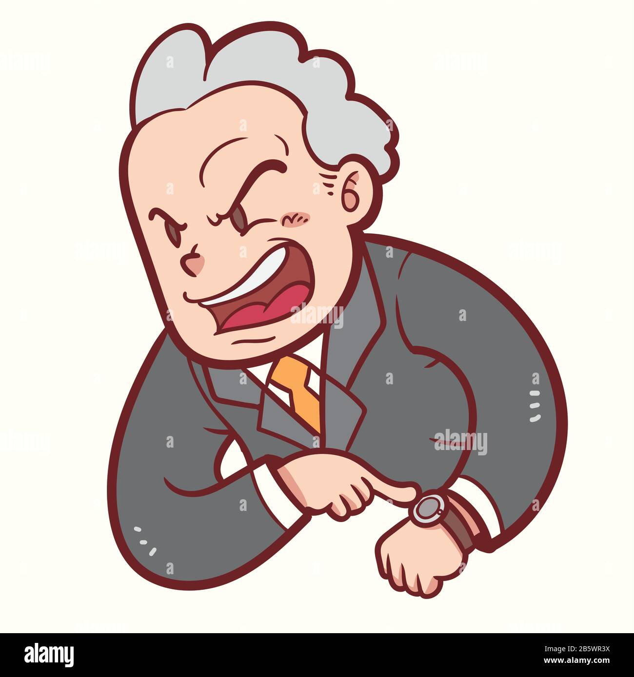 boss angry showing time Stock Vector
