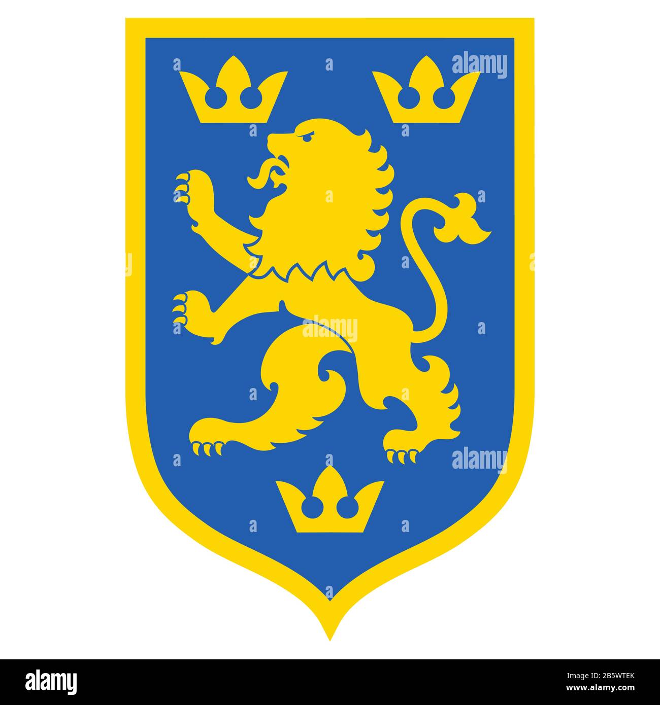 Heraldic coat of arms. Heraldic lion and three Crowns on the knights shield  Stock Vector Image & Art - Alamy