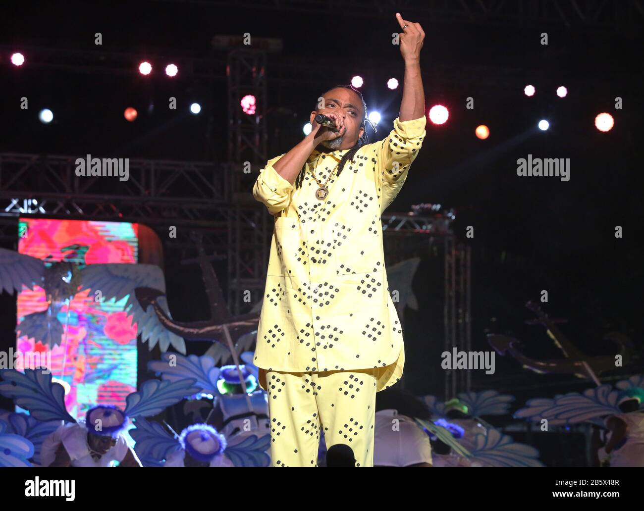 PORT OF SPAIN, TRINIDAD FEB 23 Machel Montano performs at Dimanche