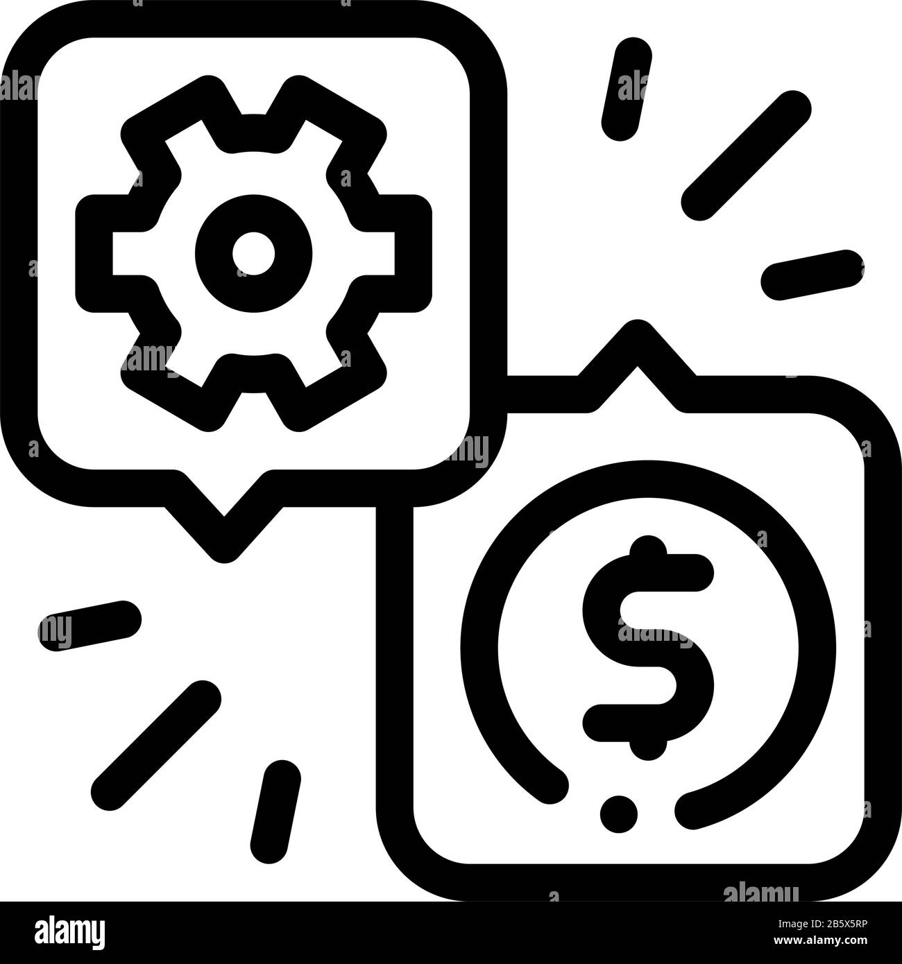 Gear Dollar Quote Icon Vector Outline Illustration Stock Vector Image ...