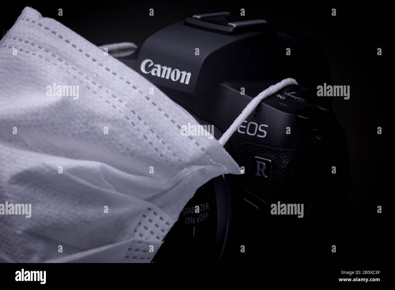 Close up of mirrorless full frame Canon EOS R camera with a medical ...