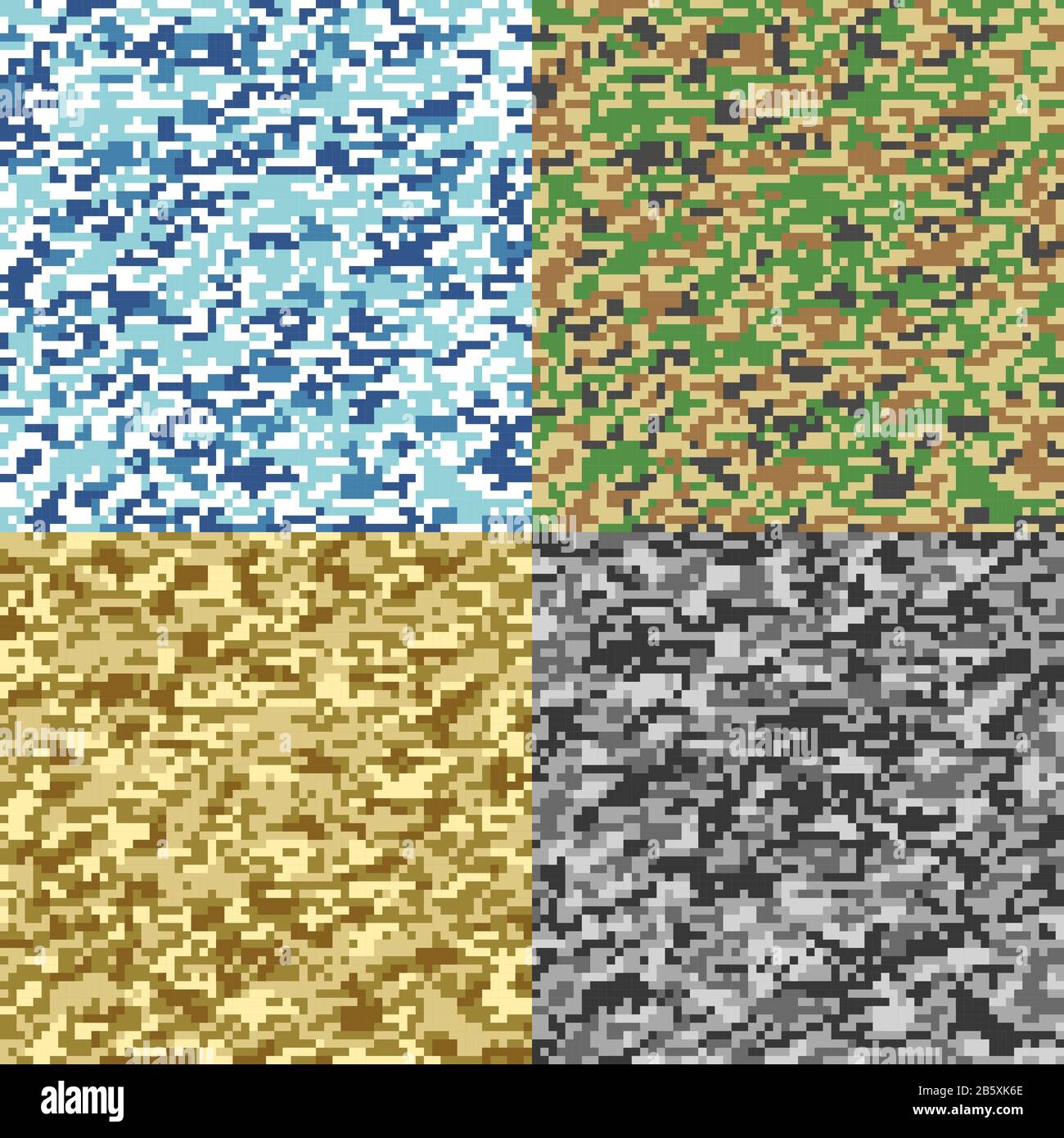 Set of digital seamless camouflage patterns. Vector Illustration Stock ...