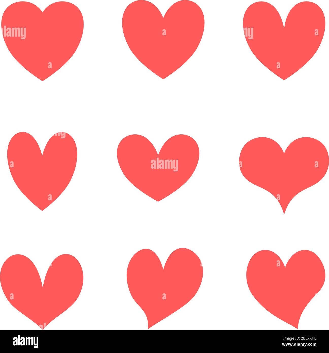 Set of red hearts isolated on white background Stock Vector Image & Art ...