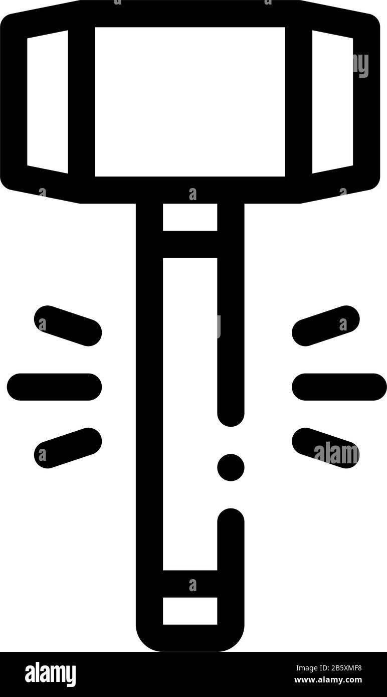 Hammer Tool Icon Vector Outline Illustration Stock Vector Image & Art ...