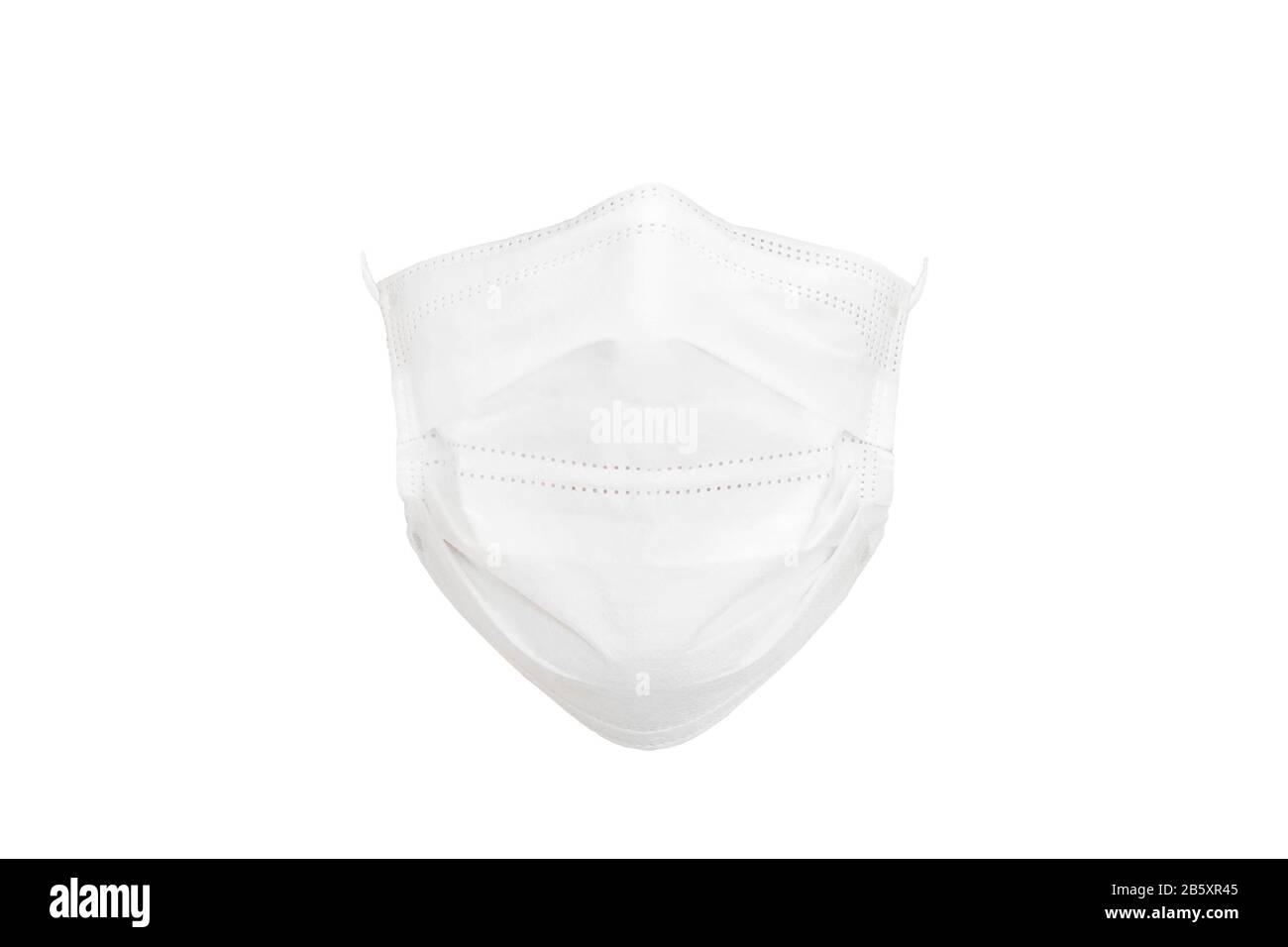 A white medical mask in the form of a mask worn on the face. Protective face mask isolated on white background Stock Photo