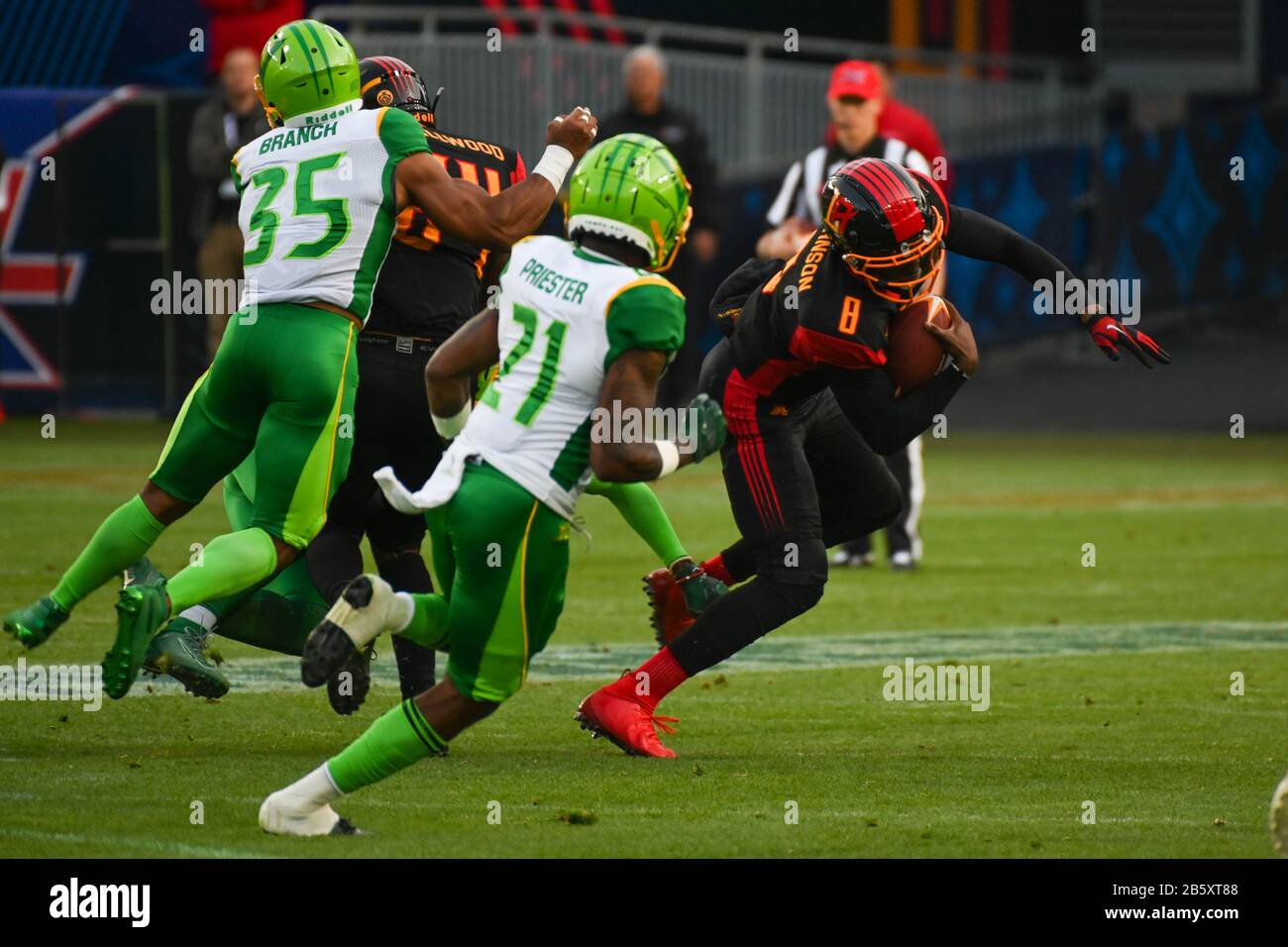 LA Wildcats quarterback Josh Johnson (8) runs with the ball during an XFL football game against the Tampa Bay Vipers, Sunday, March 8, 2020, in Carson, California, USA. (Photo by IOS/ESPA-Images) Stock Photo