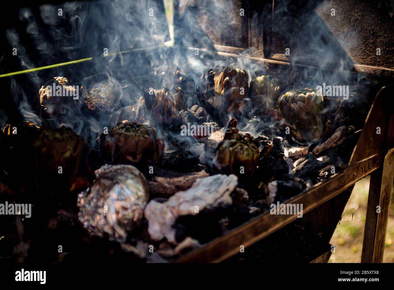 Grilled artichokes Stock Photo