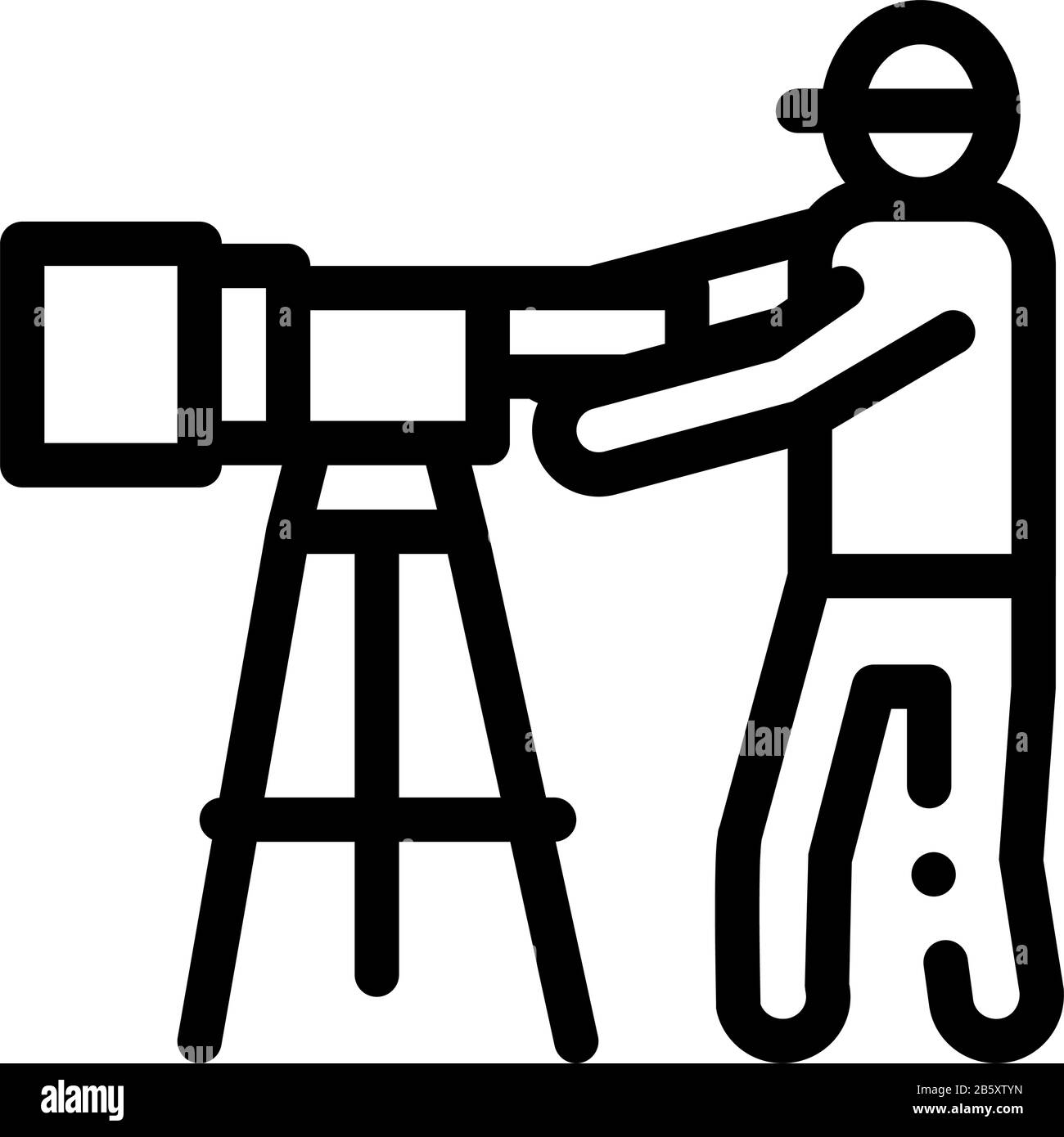 Human With Photo Camera Icon Thin Line Vector Stock Vector Image & Art ...